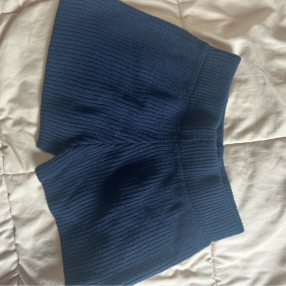 Navy blue knit shorts